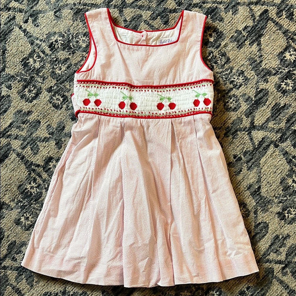 Rachel Riley cherry smocked dress 3T